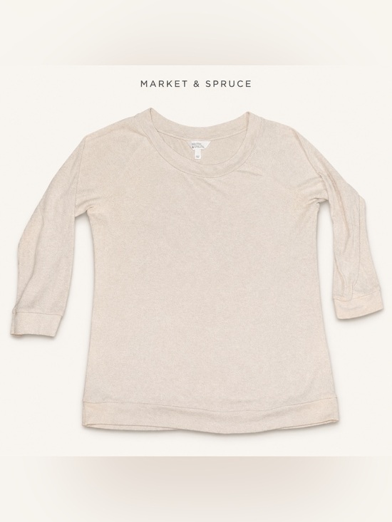 Market & Spruce Sweaters - Market & Spruce Oatmeal Knit Pullover Top Women’s Large 3/4 Sleeve Casual